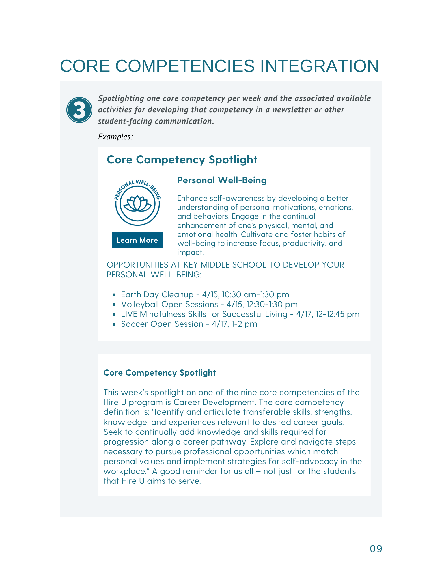 Example of Integrating Competency into Promotional Materials