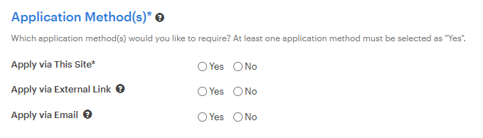 Screenshot of Application Types inC areer Connector