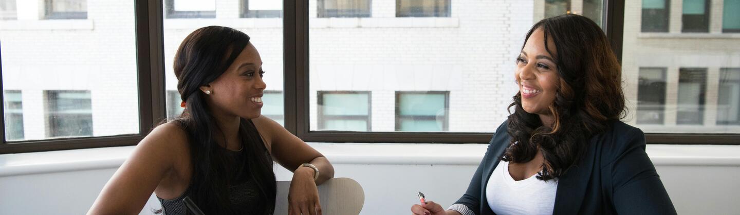 Two people deep in conversation