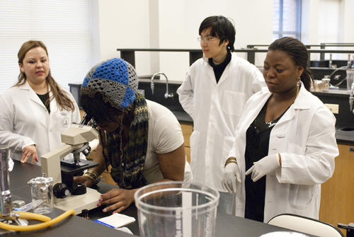 UMCP Biological Science Students Karen Orozco, Haoming Pang, and Olivia Happi