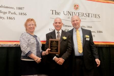 USG Board Chair Susan Bateson with Larry Isenburg and Executive Director, Stewart Edelstein