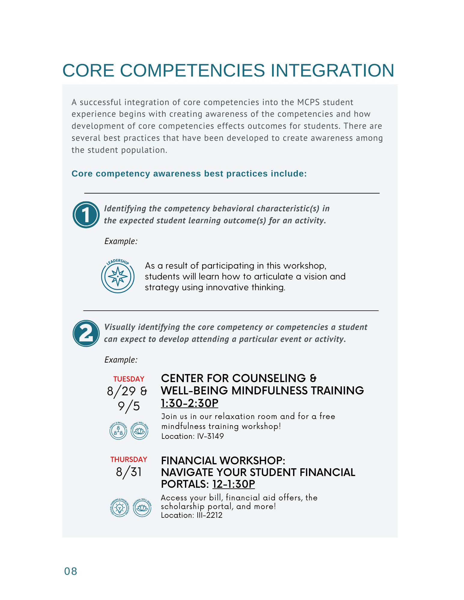 Core Competencies Integration | The Universities at Shady Grove
