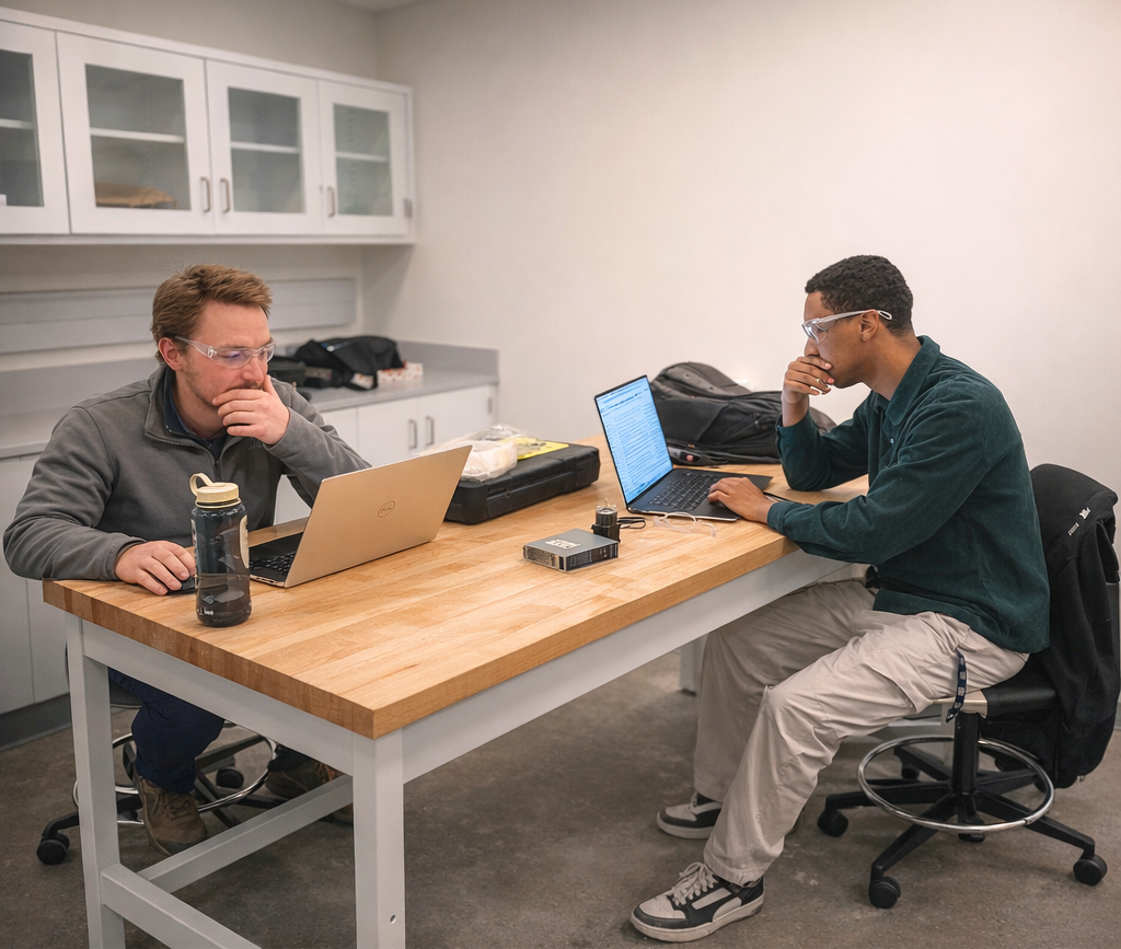 Matt and Abem in the Lab