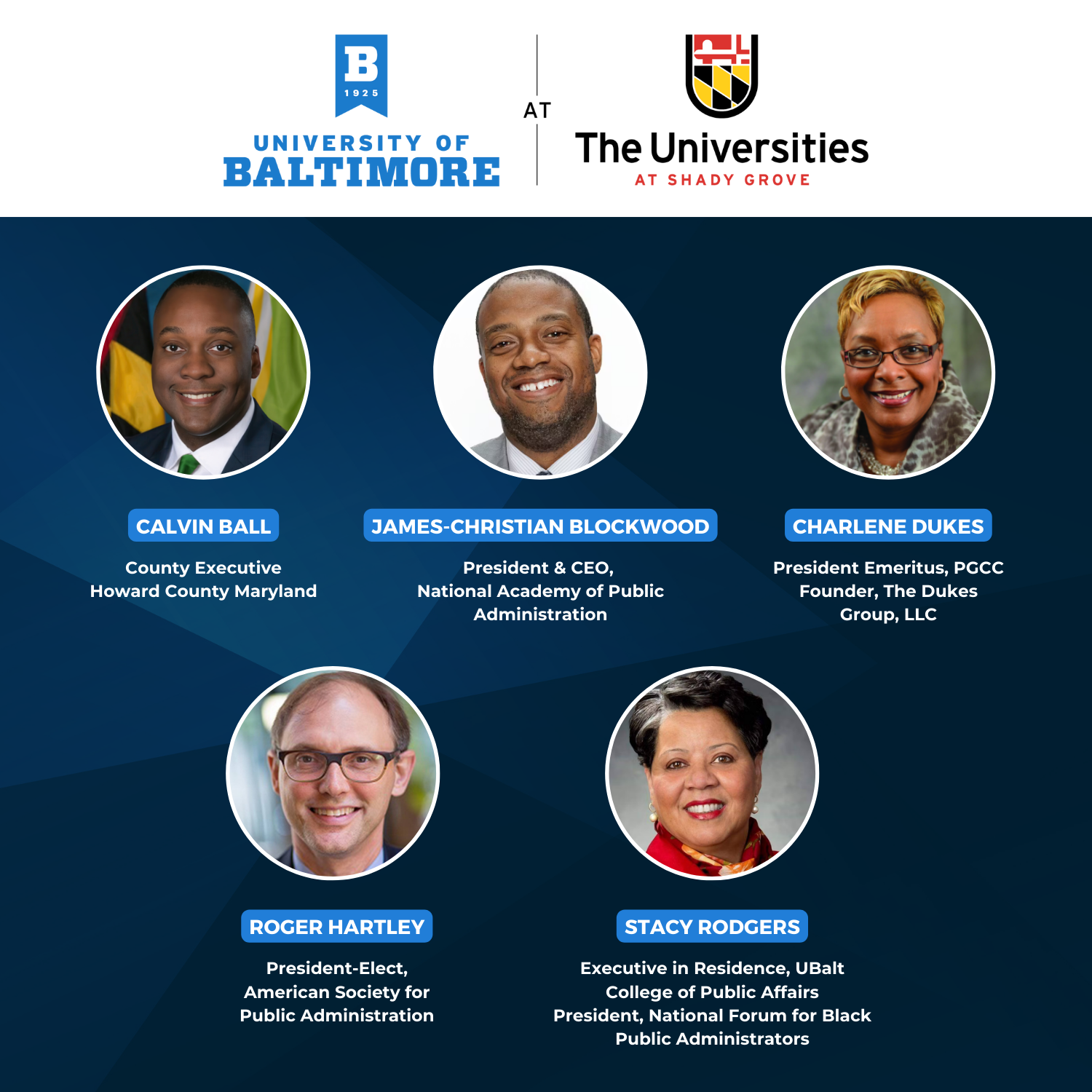 Image of headshots of panelists speaking at the event