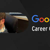 Grow With Google text with an IT employee at their desk.