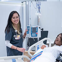 Diane Dao in nursing simulation room