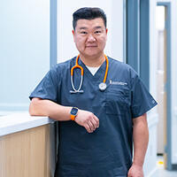 James Shin in nursing simulation lab