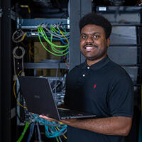 Kevans Faustin in server room
