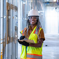 Sandra Asare on construction site