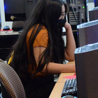 Students on computers