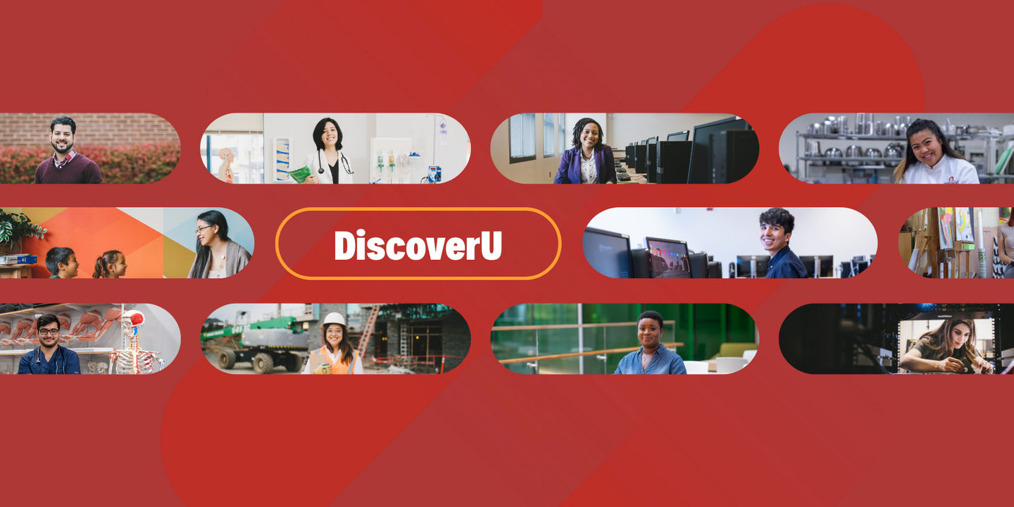 Collage featuring diverse students in various career roles.