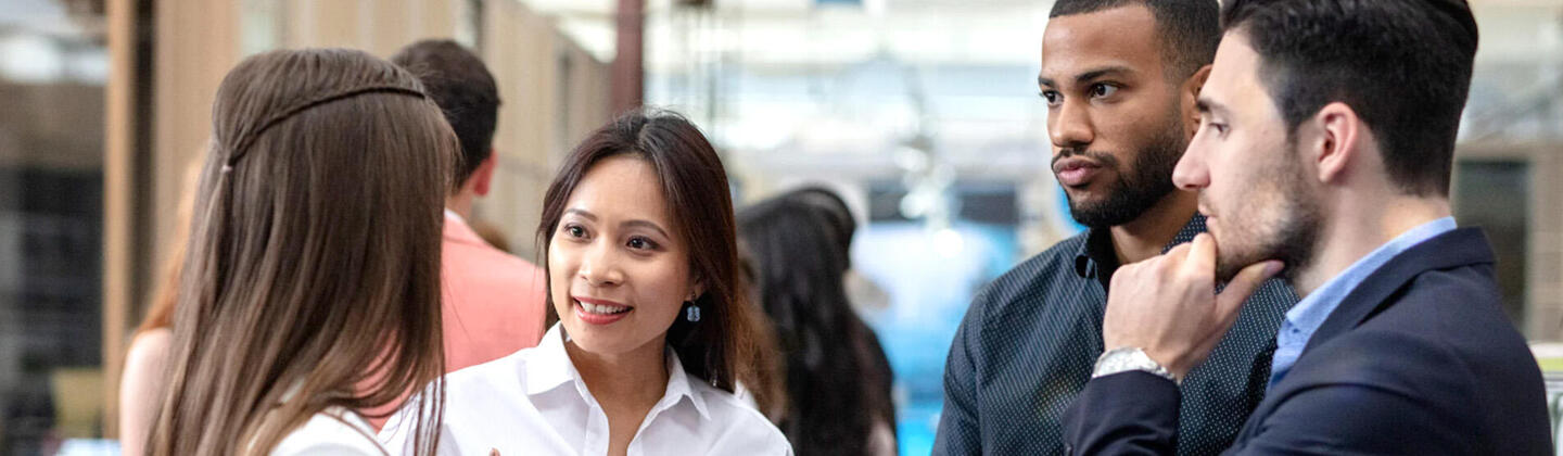 Students at an event talking