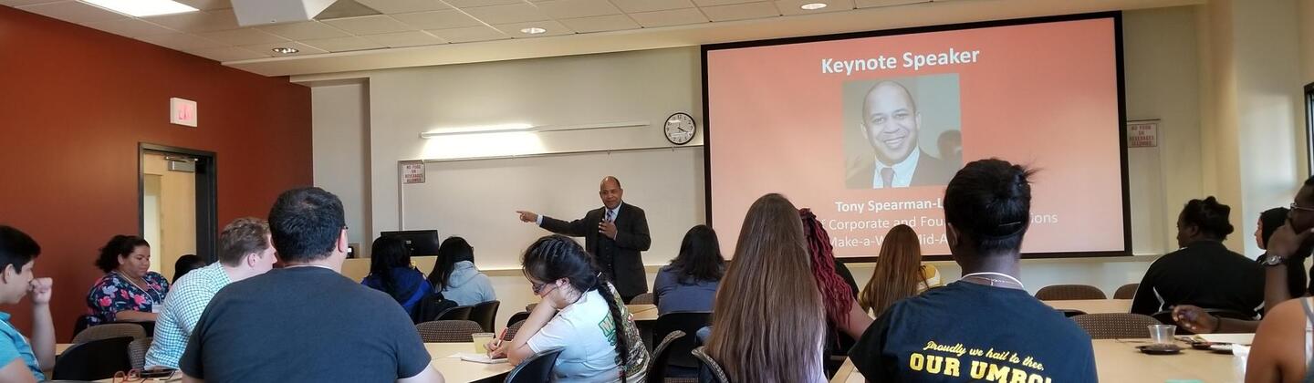 Students attending a Leadership Meeting