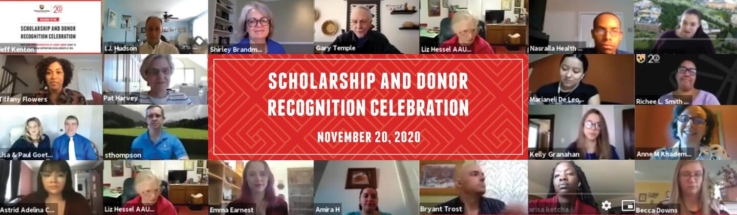 Scholarship and Donor Recognition Celebration November 20, 2020