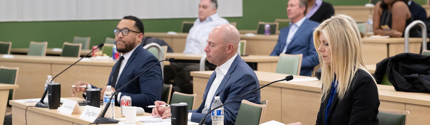Equity Incubator judges watching pitches