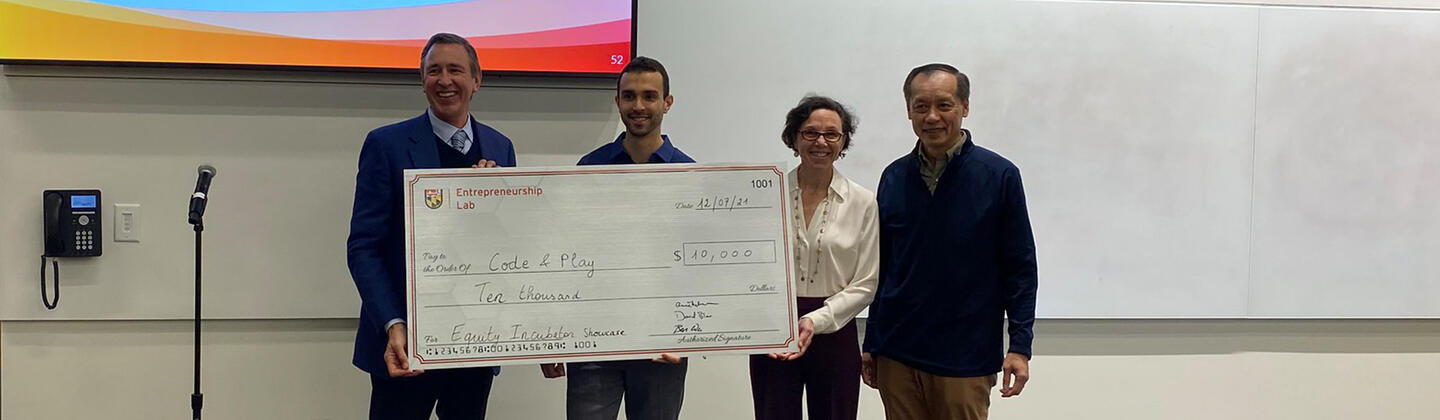 Equity Incubator Winner with $10,000 Check