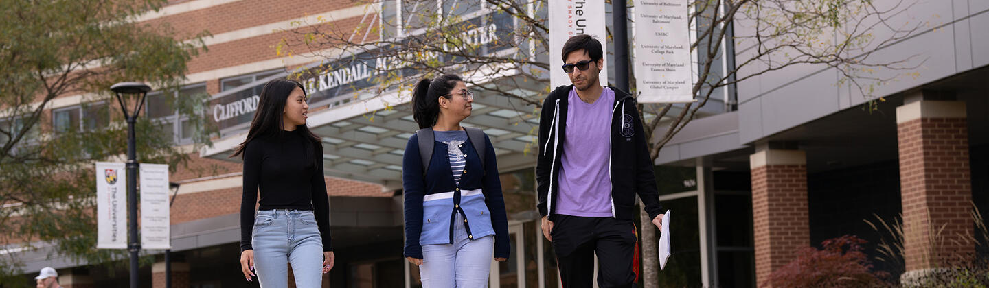 Students walking on campus