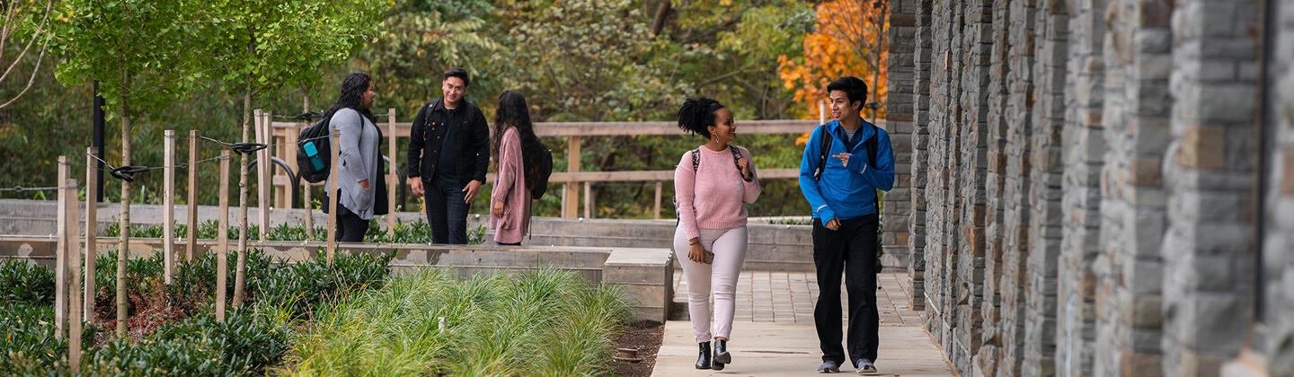 Students walking on campus