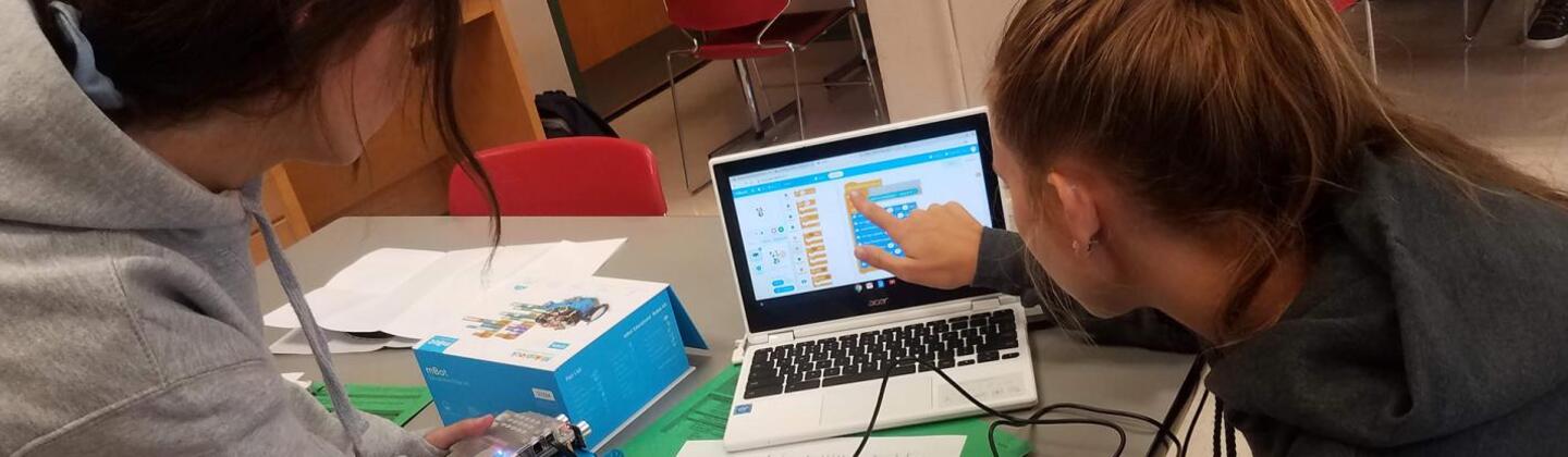 Students on computer
