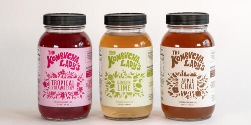 Image of a beverage label design Cassandra created in Graphic Design class.