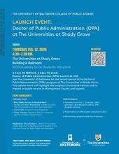 LAUNCH EVENT: Doctor of Public Administration (DPA) at The Universities at Shady Grove