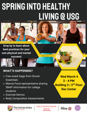 Healthy Living Event flyer highlighting the details of the event. 
