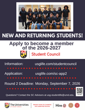 Flyer for Student Council Applications (deadline: Sept. 7)