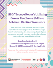 USG "Escape Room" flyer